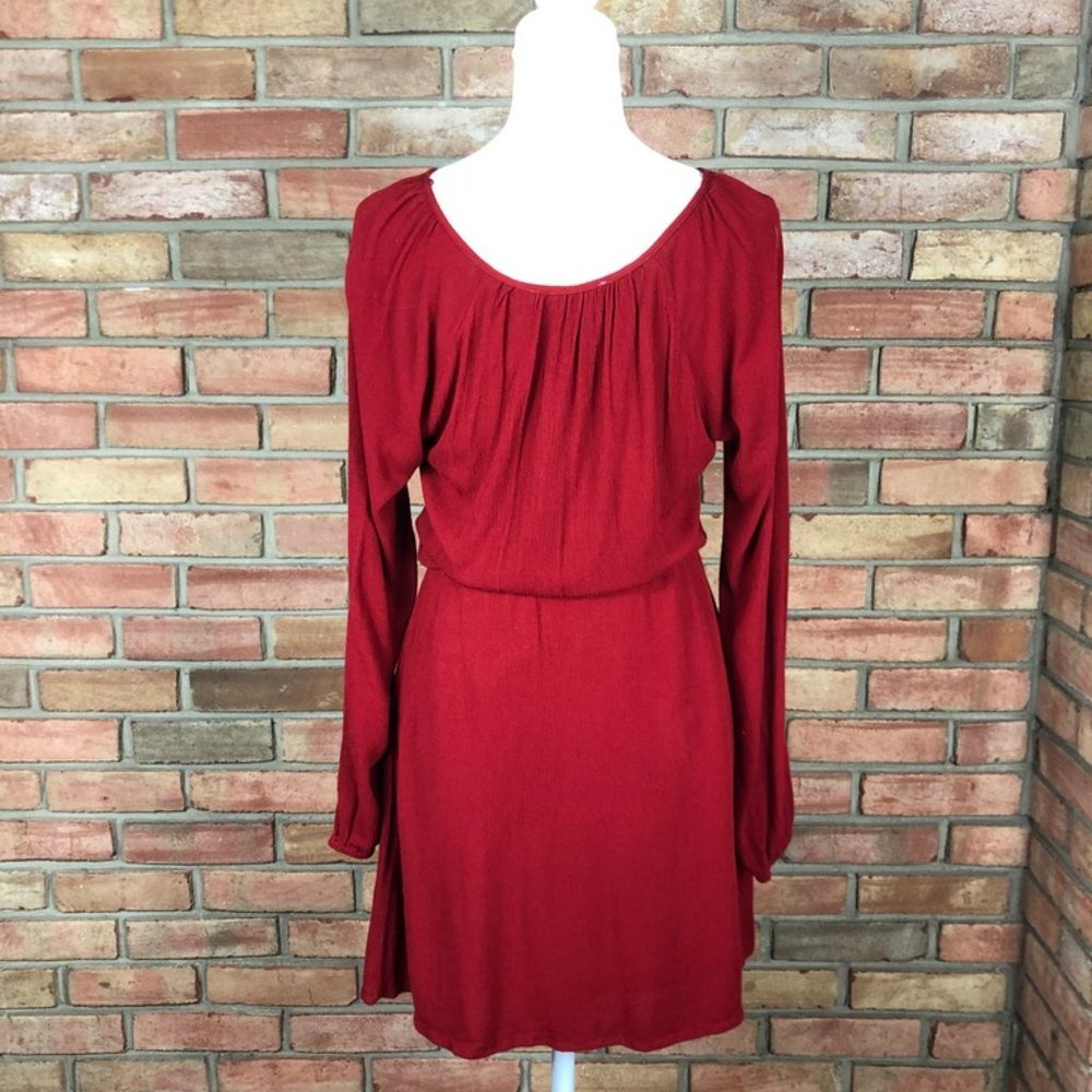 Flying Tomato Red Boho Long-Sleeve Mini Dress - Picture 2 of 8